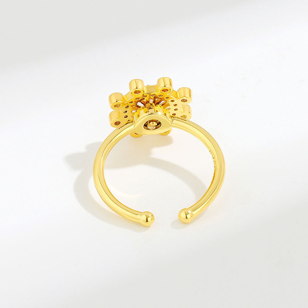 Sterling Silver Rotating Ring Female Star Plate