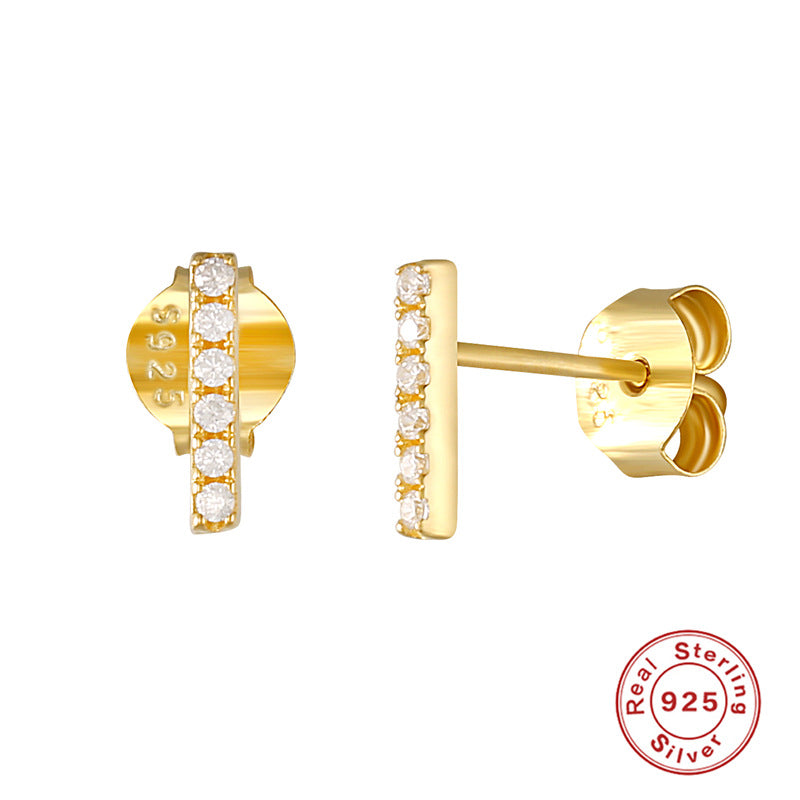 S925 Sterling Silver Single Row Ball Stud Earrings