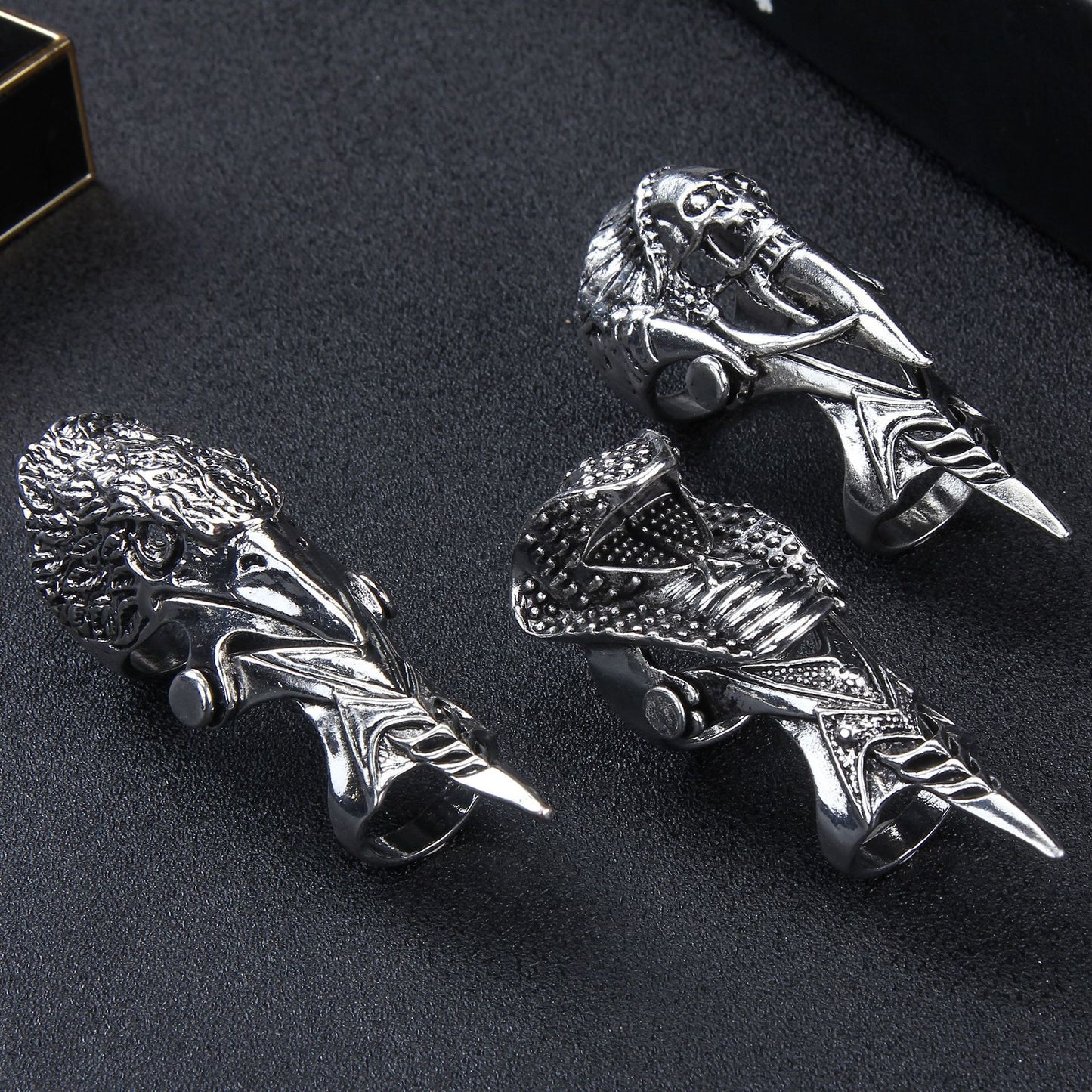 Alloy Long Ring Rock Skull Dragon Joint Bend