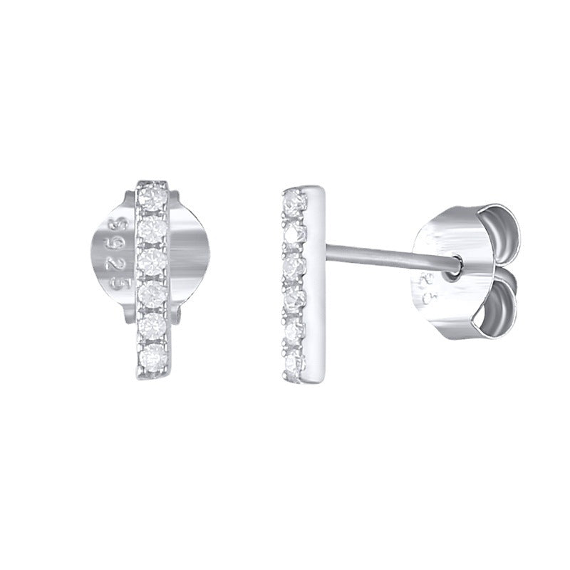 S925 Sterling Silver Single Row Ball Stud Earrings