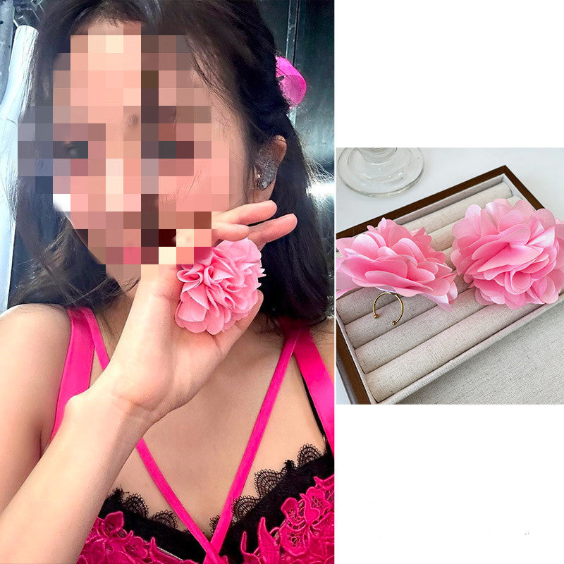 Big Flower Ring Women Open Dance Props Accessories