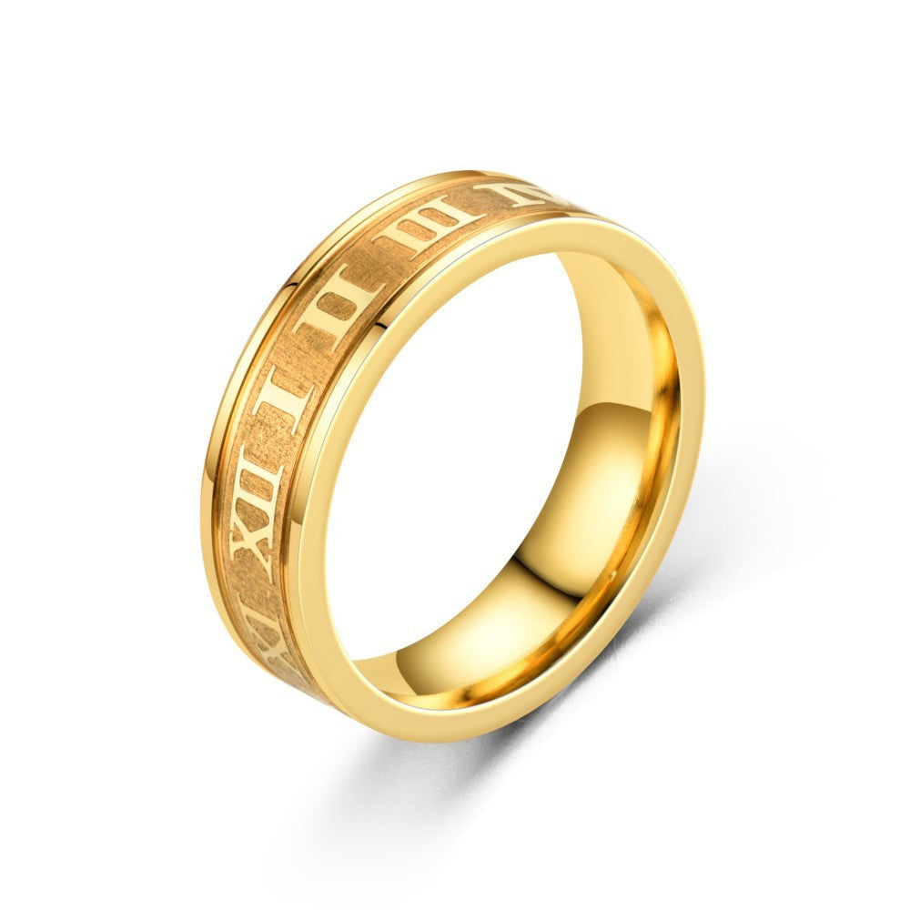 Simple Inner Arc Step Corrosion Roman Ring