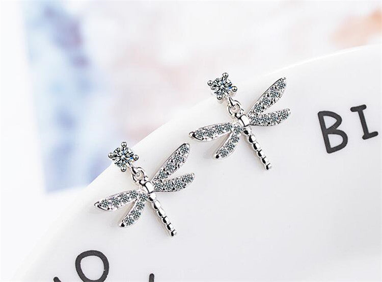 Women's Dragonfly Diamond Earrings