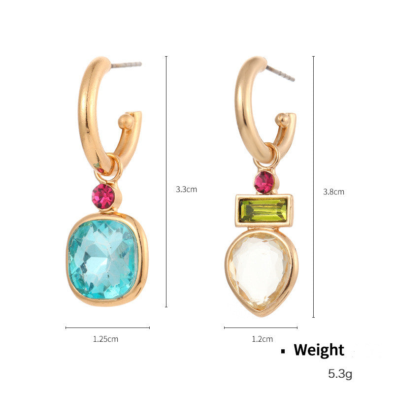 Cut Crystal Covered Gold Plated Earrings