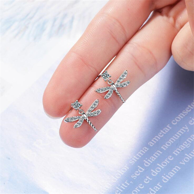 Women's Dragonfly Diamond Earrings