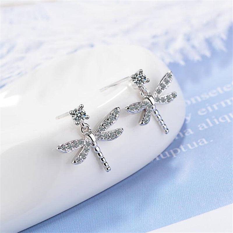 Women's Dragonfly Diamond Earrings