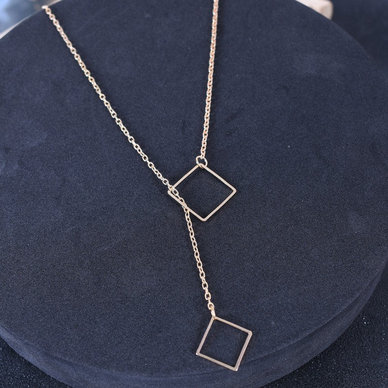 Creative Retro Simple Geometric Square Necklace