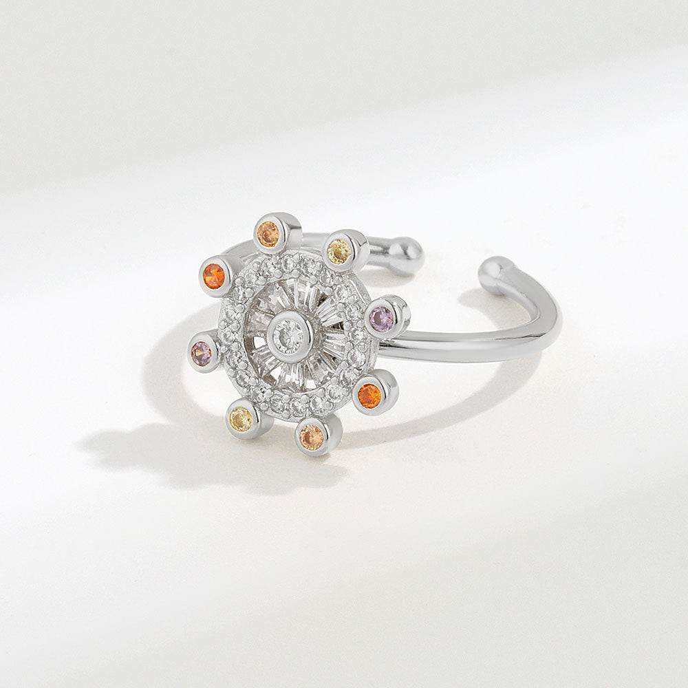 Sterling Silver Rotating Ring Female Star Plate
