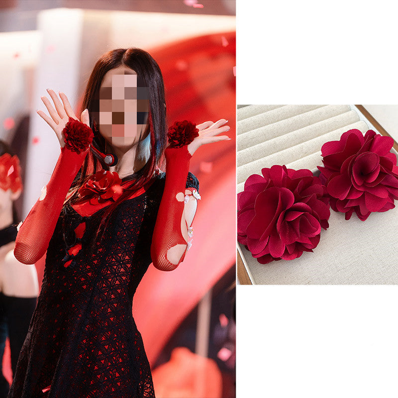 Big Flower Ring Women Open Dance Props Accessories