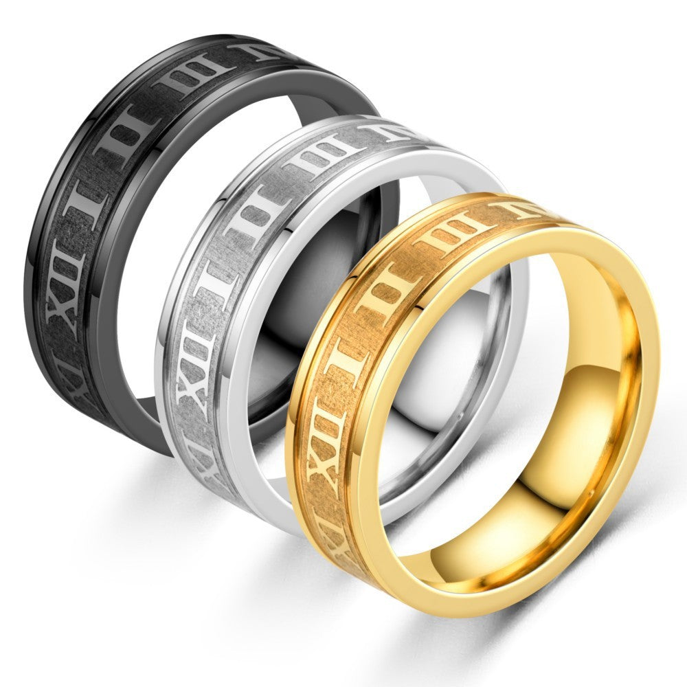 Simple Inner Arc Step Corrosion Roman Ring
