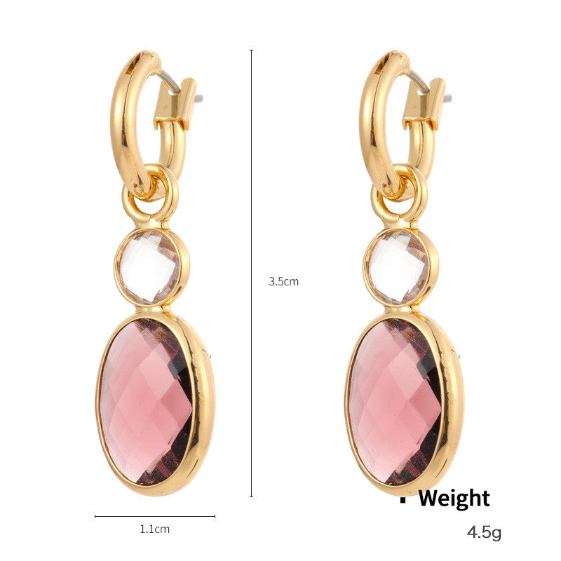 Cut Crystal Covered Gold Plated Earrings
