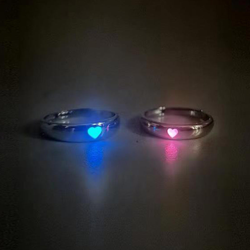 Adjustable Niche Heart Luminous Ring