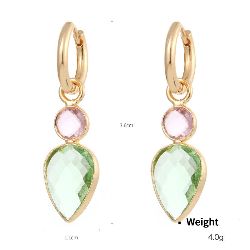 Cut Crystal Covered Gold Plated Earrings