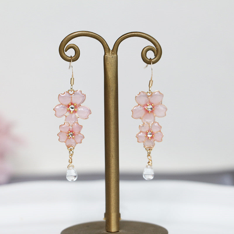 Cherry Blossom Earrings Flower-making Liquid Does Not Pair Into Trim