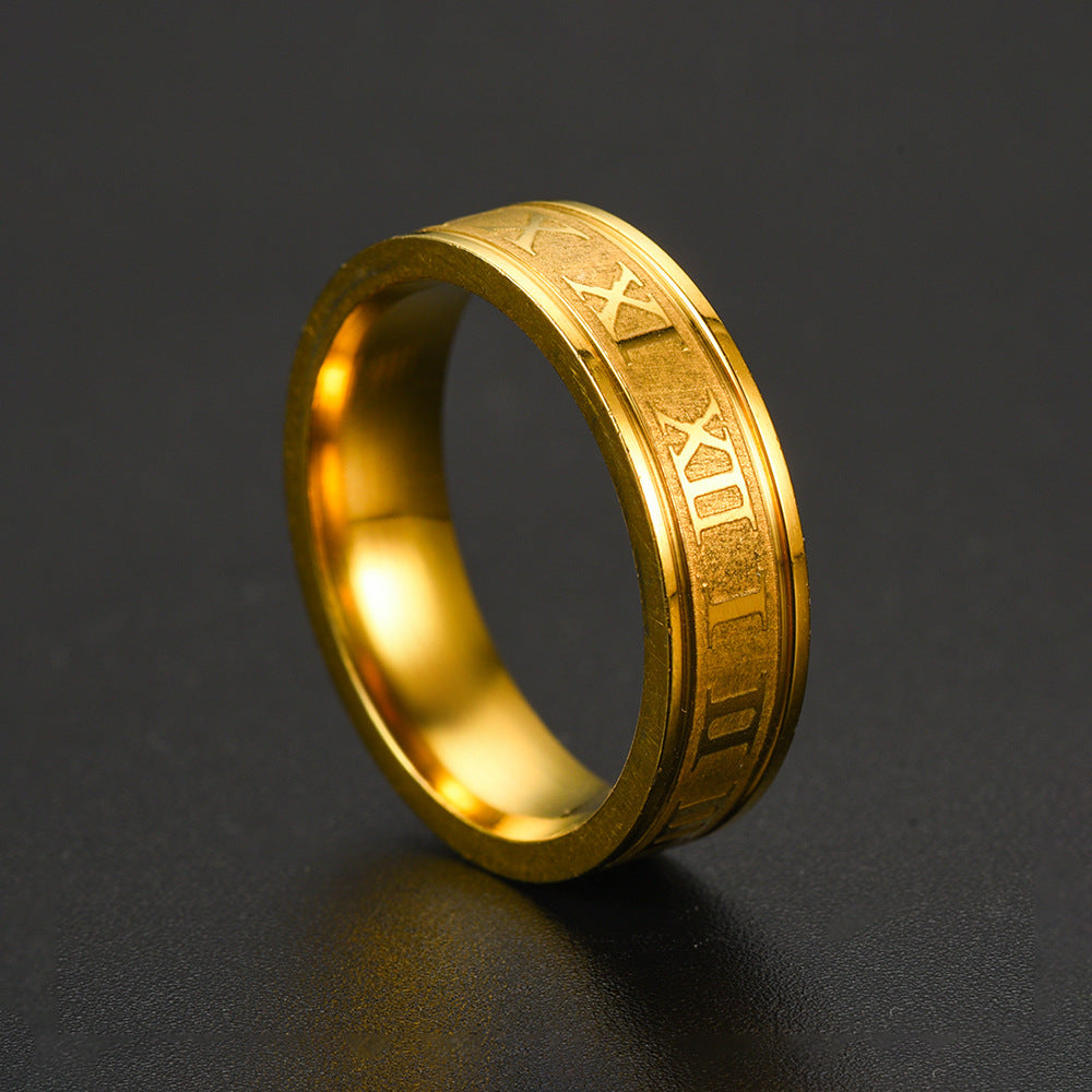 Simple Inner Arc Step Corrosion Roman Ring