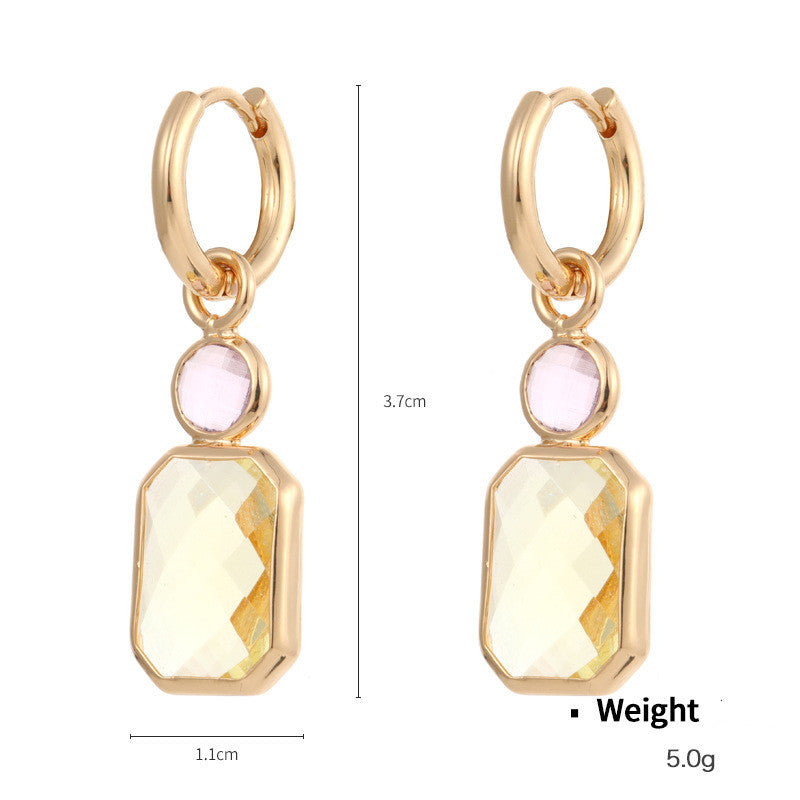 Cut Crystal Covered Gold Plated Earrings