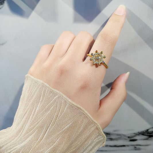 Sterling Silver Rotating Ring Female Star Plate