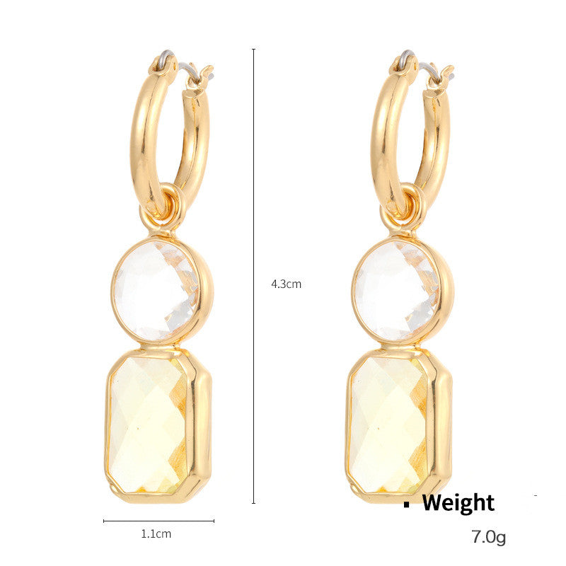 Cut Crystal Covered Gold Plated Earrings