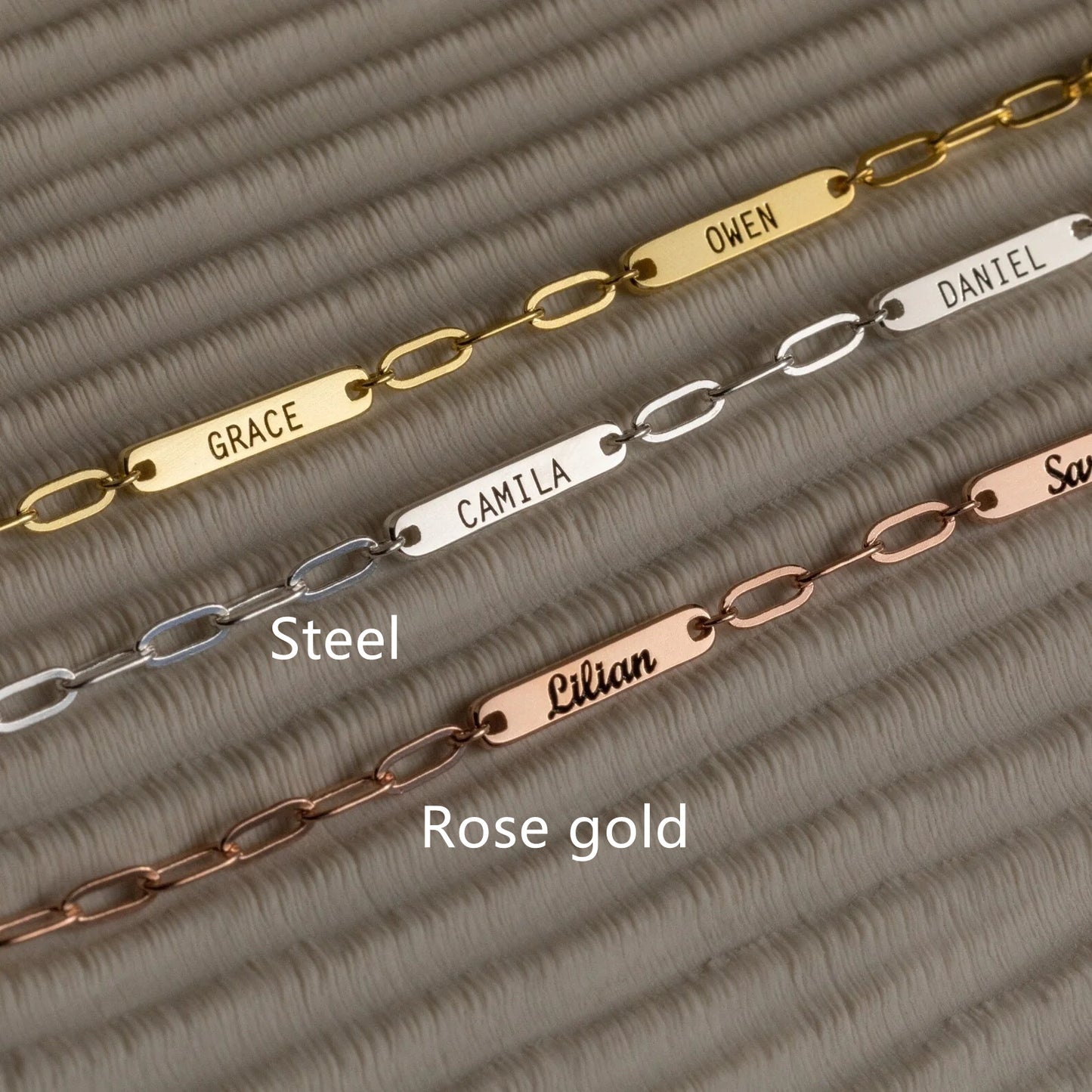 Personalized Tag Name Stainless Steel Rectangular Necklace