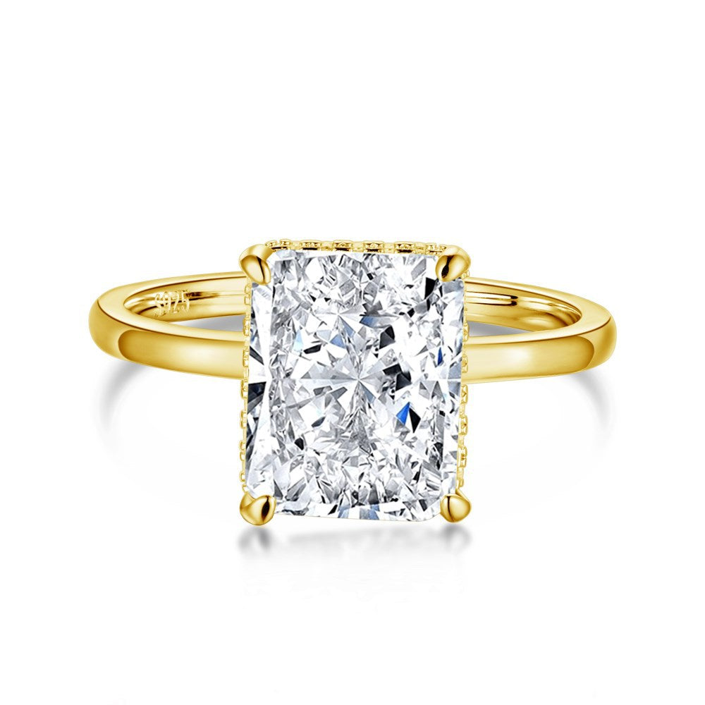 Classic 4-claw S925 Sterling Silver Special Interest Light Luxury Zircon Ring