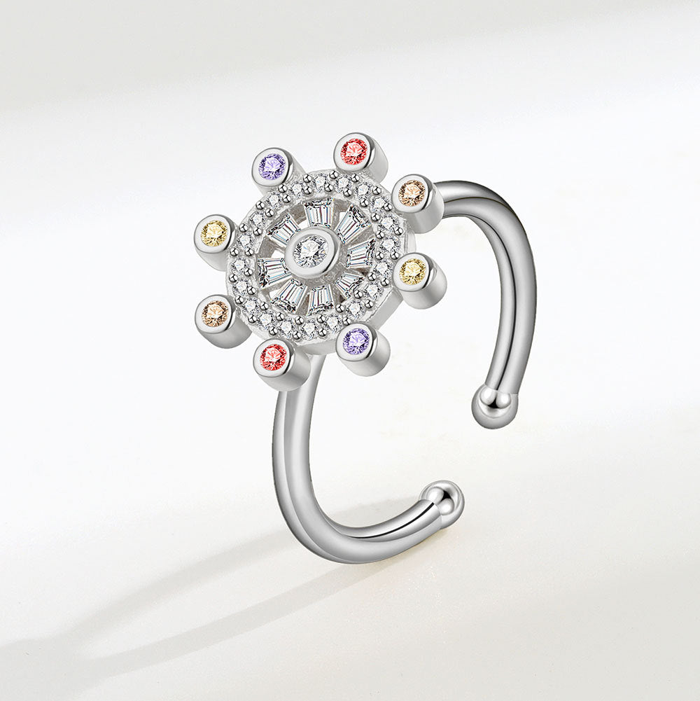 Sterling Silver Rotating Ring Female Star Plate