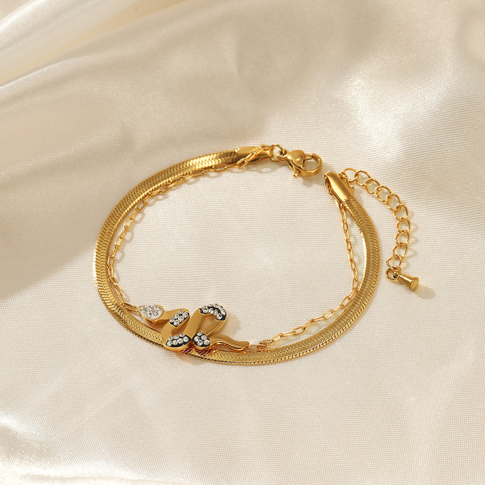 Snake-shaped Double-layer Stainless Steel Bracelet