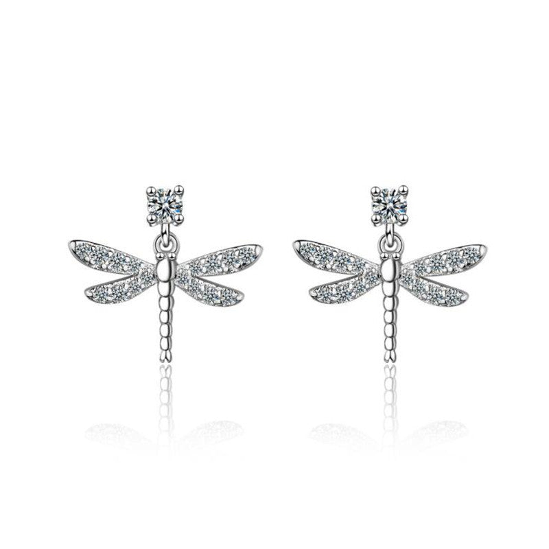 Women's Dragonfly Diamond Earrings