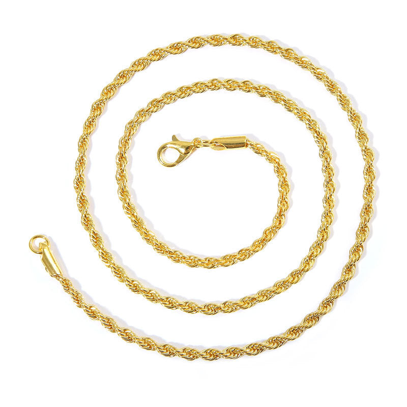 Hemp Flowers Chain Hip Hop Male Twisted String Chain Necklace