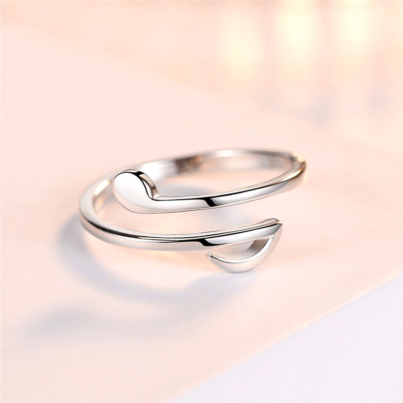 S925 Silver Hollow Form Jump Open Ring