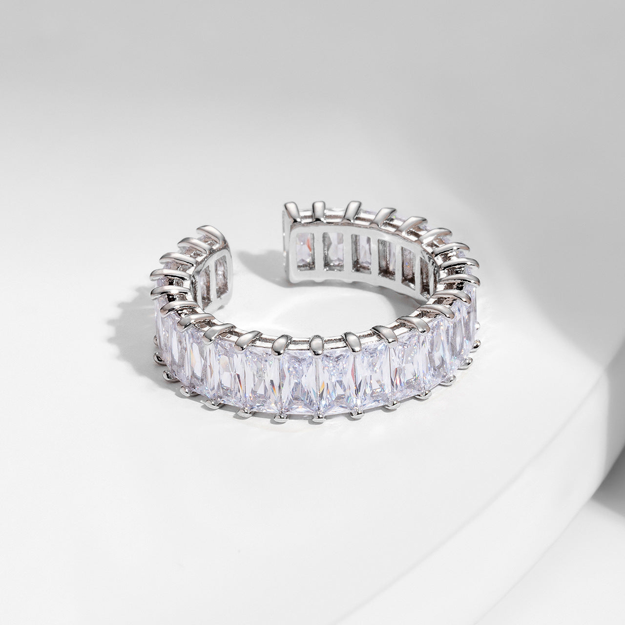 Square Zirconium Ring Female Cold Style
