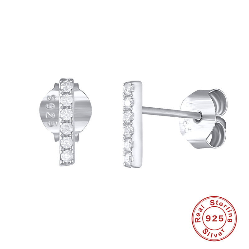 S925 Sterling Silver Single Row Ball Stud Earrings