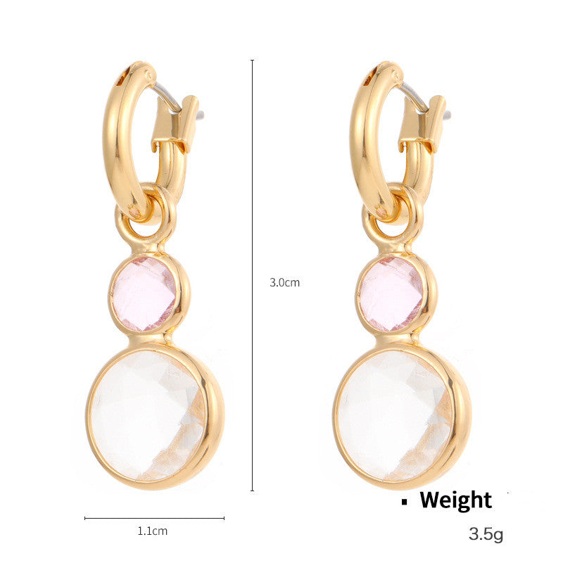 Cut Crystal Covered Gold Plated Earrings