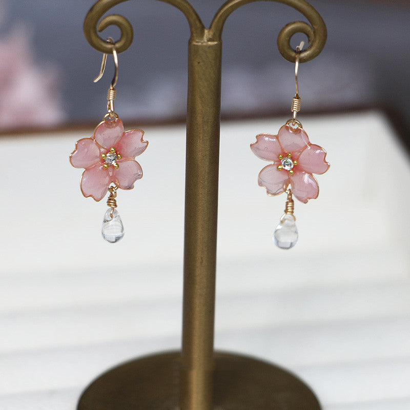 Cherry Blossom Earrings Flower-making Liquid Does Not Pair Into Trim